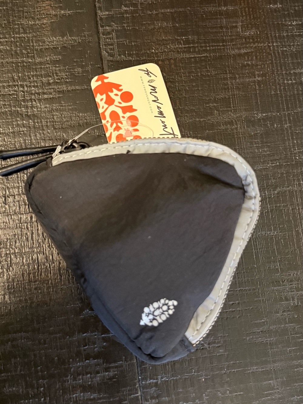 Free People Black and Cream Mini Triangle Pouch